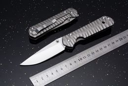 Chris Reeve Sebenza 21 Stonewased Tactical Folding Knife 58HRC Ripple Full Steel Handle Hunting Survival Pocket Utility EDC Tools Reatil Box