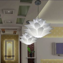 Prezzo più basso in vendita Fai da te Moderna pigna Lampada a sospensione giglio creativo loto romanzo led e27 35/45/55 cm iq puzzle lampada bianca