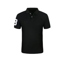 Brand Top Quality Classic Short Sleeve Solid Cotton Polo, Stand Collar Clothing Black Fashion Casual Men Polo Shirt T1686