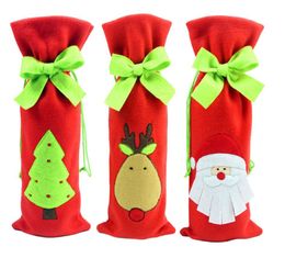 Christmas Santa Clause Christmas Tree、Deer Wine Bottle Cover Wrap Creative Home Decoration Christmas Supplies
