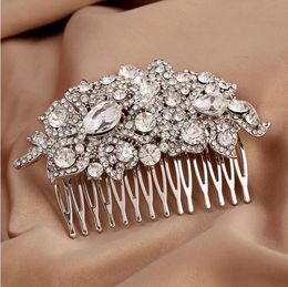 Bride Jewellery Silver Crystal Flower Bride Headdress Soft Chain Wedding Hair Ornaments Decorated Headpieces LD196