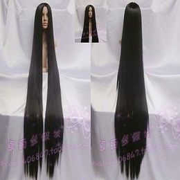 Free Shipping>>New long thermostability angel 150cm Blacks cos full hair cartoon wig A34