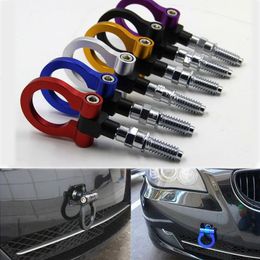 Billet Aluminum Universal Car Trailer Ring Tow Towing Hook Strap 5000lbs Trailer Racing For OEM T2 EAA E81 E30 E32 E36 E90 E91 HOT 7 colors