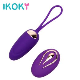 IKOKY 12 Speeds Vibrating Egg USB Rechargeable Erotic Clitoris Stimulator Wireless Remote Control Waterproof Sex Toys for Women q170718