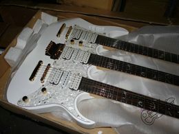 Free Shipping China Custom New arrival white color 6+6+12 Strings 3 neck Electric Guitar(accept custom all kinds of color)
