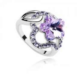 Gemstone Rings Austrian Crystal Ring Romantic Cherry Plum Petals Linger Wedding Rings Fashion for Women DHL