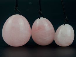 Drilled natural obsidian jade egg & Rose Quartz jade egg for Kegel exercise postpartum recovery pelvic floor muscles ben wa ball yoni