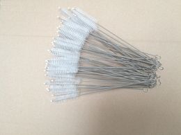100pcs/lot Free Shipping Hot sale 200x50x10mm Stainless Steel Nylon Straw Brush Bottle Cleaning Brush brushes