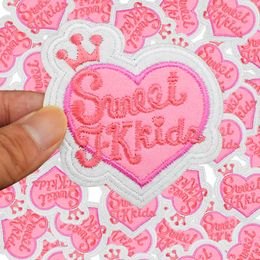 Diy Kids'love patches for clothing iron embroidered Love applique iron on patches sewing accessories badge stickers on clothes