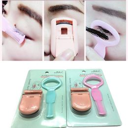 2Pcs/Set Portable Eyelash Curler Extension Applicator Remover Clip Eyebrow Eye Lashes Tweezers Nipper Tool Mini Eyes Curling Card For Lashes