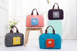 2pcs/lot 4colors Unisex Oxford Foldable Waterproof Storage Eco Reusable Shopping Tote Bags Travel Multi-function Duffel bag outdoor