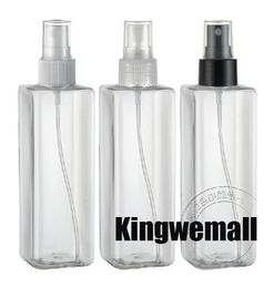 free shipping 300pcs/lot Capacity 250ml Water Perfume Empty Square Spray bottle PET Bottles