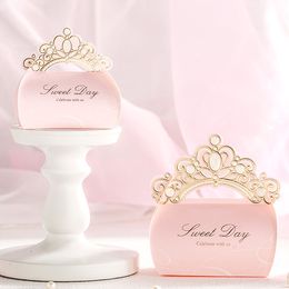 Luxury Wedding Favour Boxes 2017 Gold Pink Candy Boxes Sweet Gift Box Event & Party Supplies