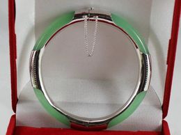 Rare Natural GREEN JADE Jewelry bracelet 7.5''