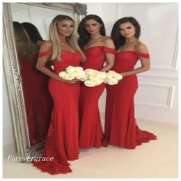 Cheap Off-the-shoulder Bridesmaid Dress Mermaid Sleeveless Backless Long Formal Maid of Honor Gown Plus Size Custom Made