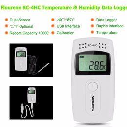 Freeshipping LCD Digital Temperature and Humidity Data Logger USB Temperature Data Recorder with External Sensor -30C~+60C