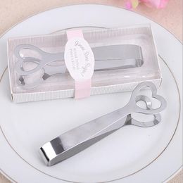 Mini heart shape Stainless Steel Ice Clamp Coffee Sugar Clamp Nip Tongs Tool Bar Barbecue BBQ Clip WA1431