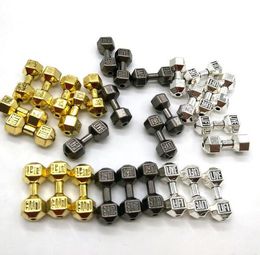 100pcs/lot Barbell Dumbbell Spacer Beads Charms Antique silver Gold Gun Black fit Diy Beaded Fitness Bracelets Jewelry Making 20x8mm