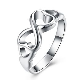 Free shipping Wholesale 925 Sterling Silver Plated Fashion figure-of-eight ring Jewellery LKNSPCR092