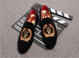 Men suede leather Moccasins mens casual rhinestone Embroidered Oxfords loafers man shoes party driving flats EU sizes 38-45