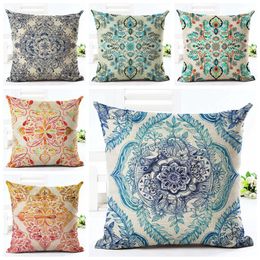 rustic floral cushion cover shabby chic ethnic home decor boho sofa bed throw pillow case vintage fundas cojines