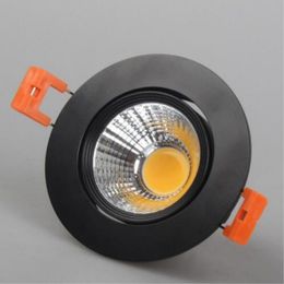 Dimmable LED Downlight 10W 15W Black shell COB LED DownLights Dimmable COB Spot Recessed Down light Light Bulb AC110V/AC220V