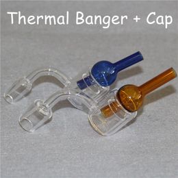 Quartz Thermal P Bangers Hookahs 10mm 14mm 18mm 90 Double Tube ThermalBanger Nail For Glass Water Pipes Bongs