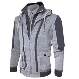 Wholesale- op Fashion 2017 New Brand Men Hooded College Jackets Slim Fit Mens Designer Clothes Casual Jacket Jaquetas Masculina