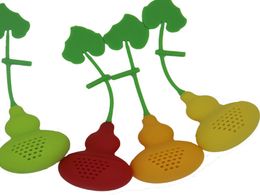 20pcs/lot Free Shipping New Gourd Shaped Tea Strainer Silicone Tea Infuser Philtre Diffuser Tea bag