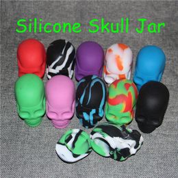 wholesale silicone dab wax containers OEM available skull shape silicone jar skull silicone jars dab wax container 15ml free shipping dhl