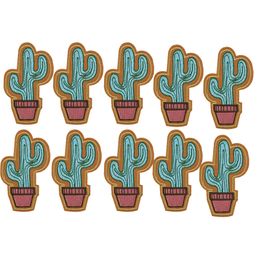 Diy patches for clothing iron embroidered Cactus patch applique iron on patches sewing accessories badge stickers on clothes bag DZ-182