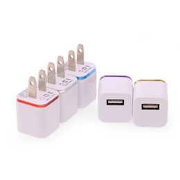 100pcs/lot Universl Wall charger Travel Adapter Full 5V/1A Plug USB Chargers For Samsung s8 s7 Note 5 USA Version