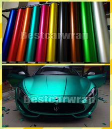 Various Colours Ice Satin chrome matte Vinyl For Car Wrap Covering With Air bubble Free Low tack glue 3M quality 1.52x20m/Roll 5x67ft