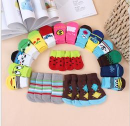 cartoon pet dog cat cotton socks indoor warm nonskid socks fashion cute pet soft shoes sock antiskid pet cotton socks