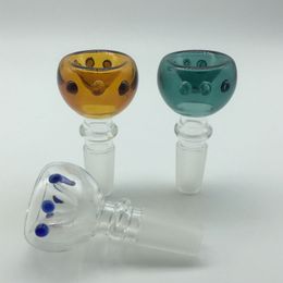 Wholesale Glass bowls 14.4mm Male joint 4 Colours optional glass bowl for Oil Rigs Glass Bongs Dab Rigs fast shipping