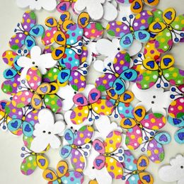 Wooden Buttons 28mm nice butterfly 2 holes for handmade Gift Box Scrapbooking Crafts Party Decoration DIY Sewing draw