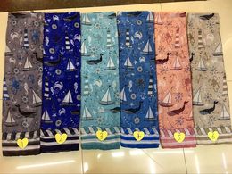 Designer Shark Boat Ocean Animal Print Infinity Scarf Fashion Circle Scarf Large Size Long Scaves Women Beach Covers Sarong