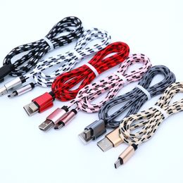 3M/10ft Type C Strong Metal Nylon Braid Fabric USB Charger Cable For Sansung S8Plus S8 HTC LG 3M/10ft 2M/6ft 1M/3ft Free DHL