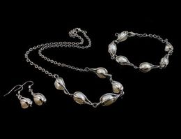 Natural Cultured Freshwater Pearl Jewelry Sets bracelet & earring & necklace