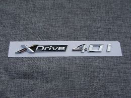 Chrome XDrive 40i Letters Number Trunk Emblem Badge Sticker for BMW XDrive 40i