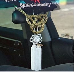 white 2 In 1 China black Kiku Knot Gray Kin Rope decoration power For Car auto truck Rearview Mirror Vip Charms
