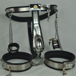 New arc waist belts stainless steel male chastity belt 3 pcs/set bondage restraints kit handcuffs thigh ring cuffs bdsm sex toys