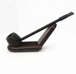 Ebony strong sailor round bottom solid wood pipe classic hammer old-fashioned straight bar mini accessories utensils About 14.5 * 3.5 * 3.5C
