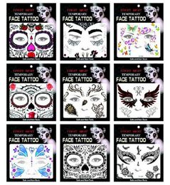 fright night temporary face tattoo Body art chain transfer tattoos temporary stickers in stock 9 styles 100pcs