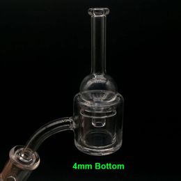4mm Thick Bottom Quartz Thermal Banger Nail 10mm 14mm 18mm Double Tube Thermal Banger with free glass carb cap For Bongs Oil Rigs