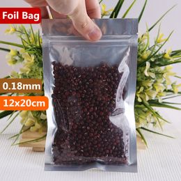 12x20cm Translucent Packaging Smell Proof Bags Mylar Aluminium Foil Zip Lock Food Showcase Laminating Zipper Heat Seal Snacks Package Pouch