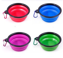 Portable pet Dog Bowl Cat Puppy Pet Feeding Travel Bowl with Carabiner Feeder Dish with hook