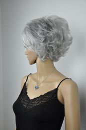 Wholesale free shipping >>>>FIXSF256 fancy silver Grey short wigs for women hair wig H33