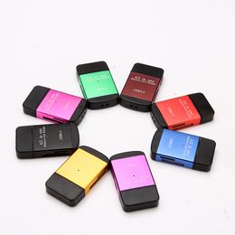 4 In 1 USB 2.0 Lighter Shape Card Reader Aluminum Alloy High Speed Memory Card Reader Portable Support M2, MS/MS PRO