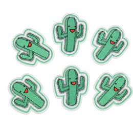 Diy cactus patches for clothing iron embroidered patch applique iron on patches sewing accessories badge stickers on clothes bag DZ-032